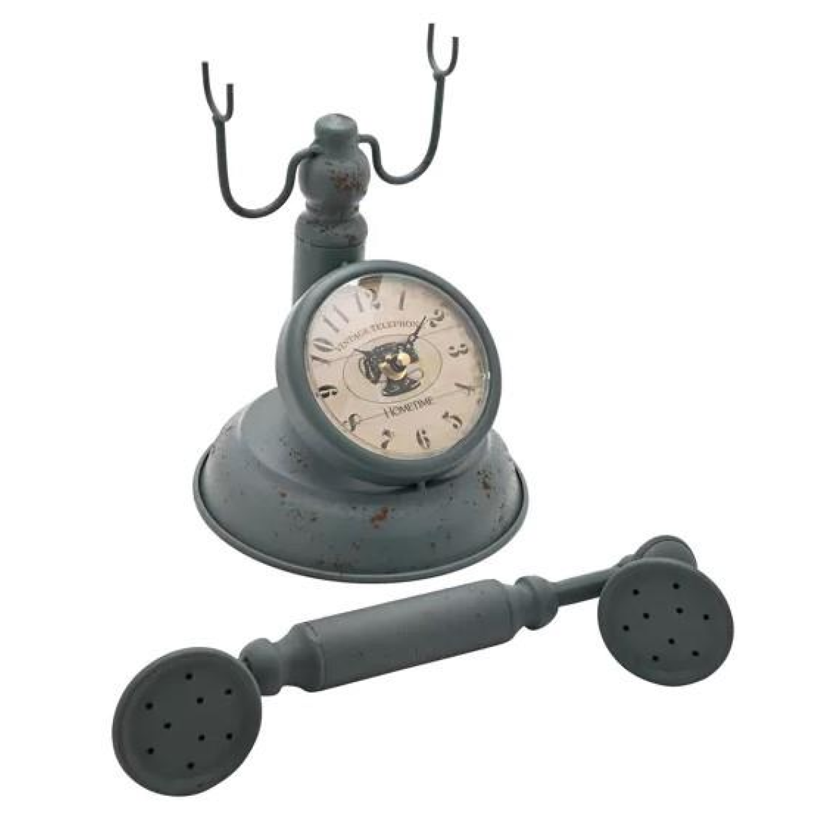Hometime Metal Mantel Clock - Old Fashioned Telephone