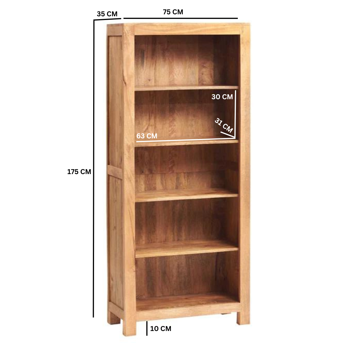 Toko Light Mango Large Open Bookcase