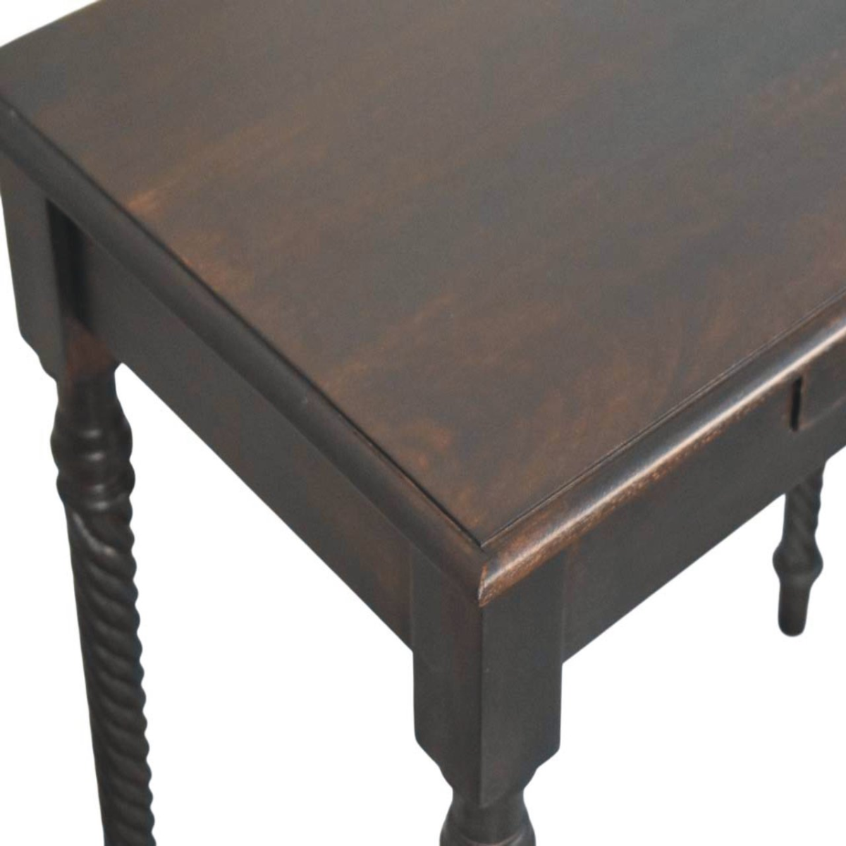 Artisan Furniture Solid Wood Cordelier Turned-Leg Writing Desk, 1 Drawer, Dark Brown