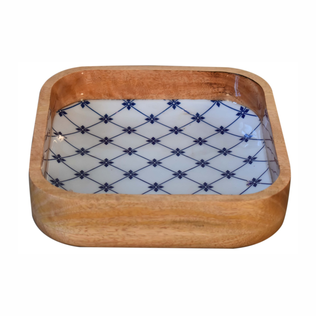 Artisan Furniture Serveware - Blue and White Square Bowl Set of 2
