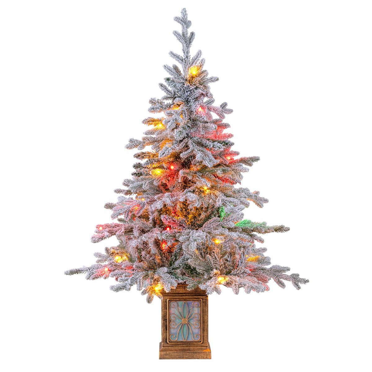 4 FT Pre-lit Artificial Christmas Trees 100 Multi-color and Warm White Dimmable Lights-4 ft