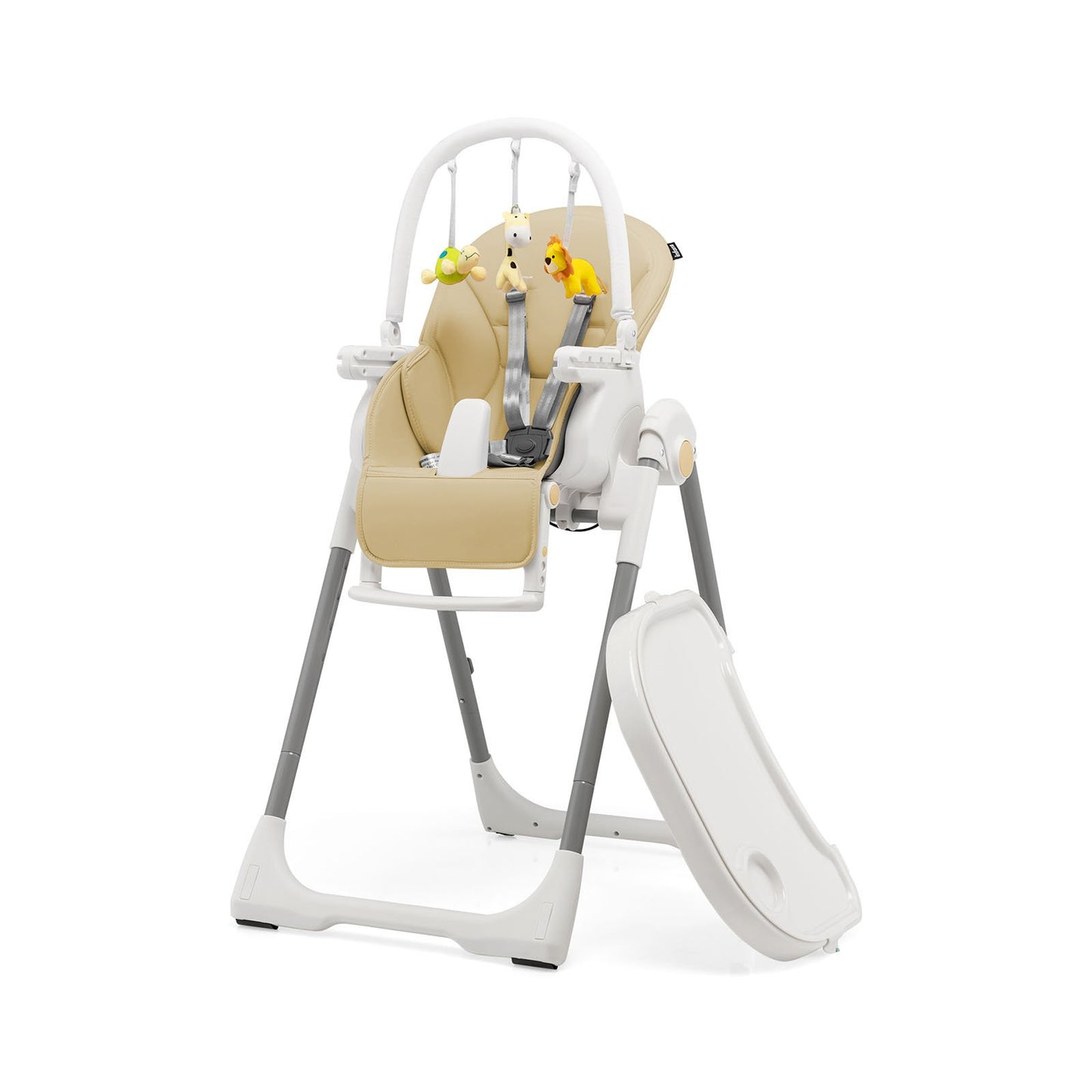 4-in-1 Foldable Baby High Chair with 7 Adjustable Heights and 4 Reclining Angles-Black