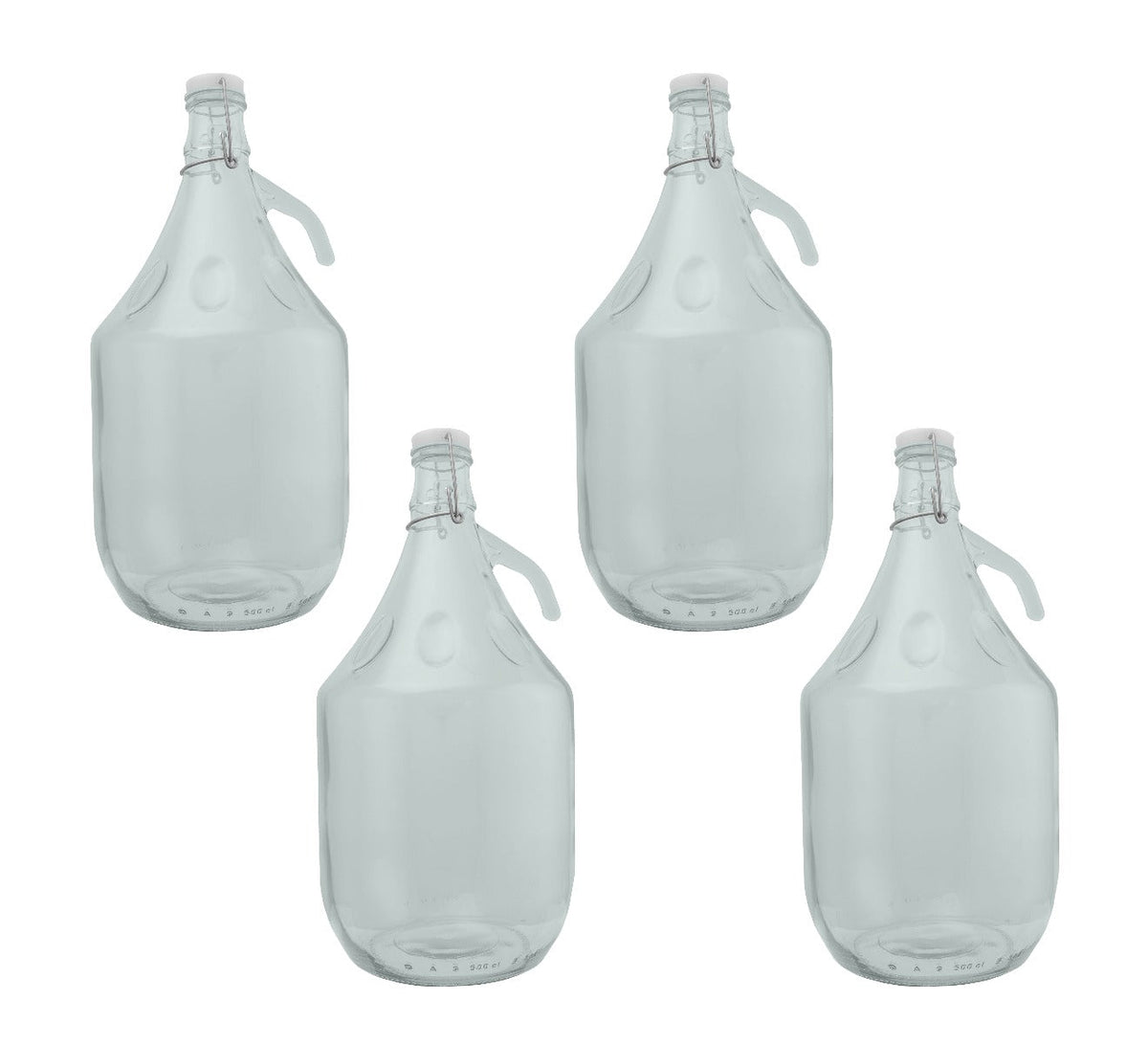 Glass Demijohn 5L 4 Pack Swing Top Cap