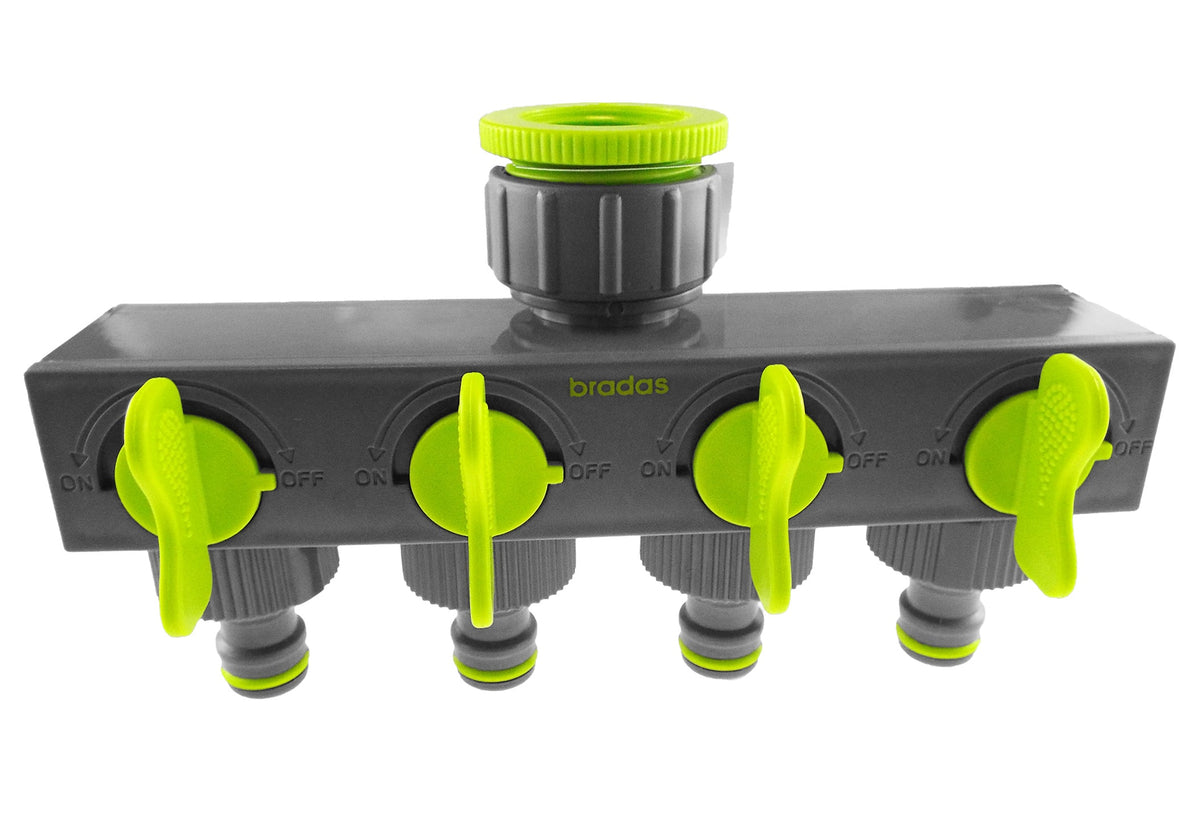 4-Way Splitter with Valves Lime