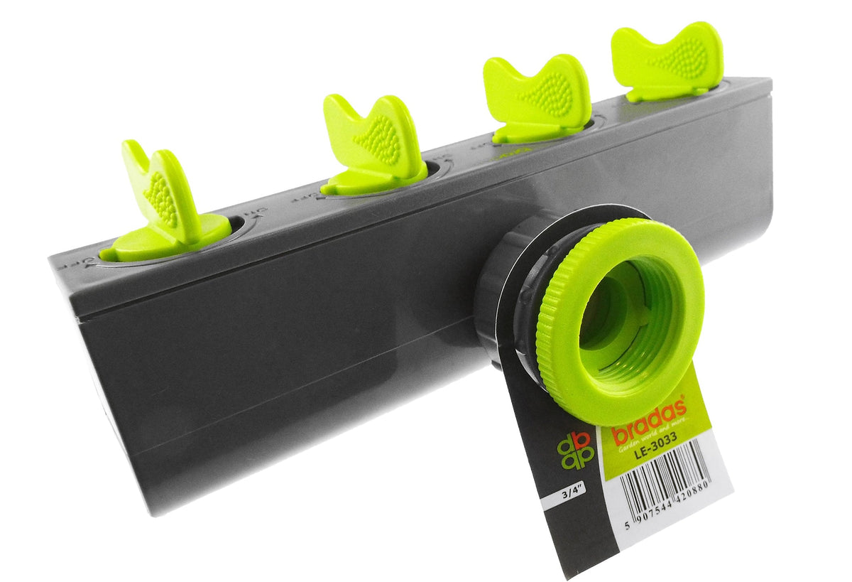 4-Way Splitter with Valves Lime