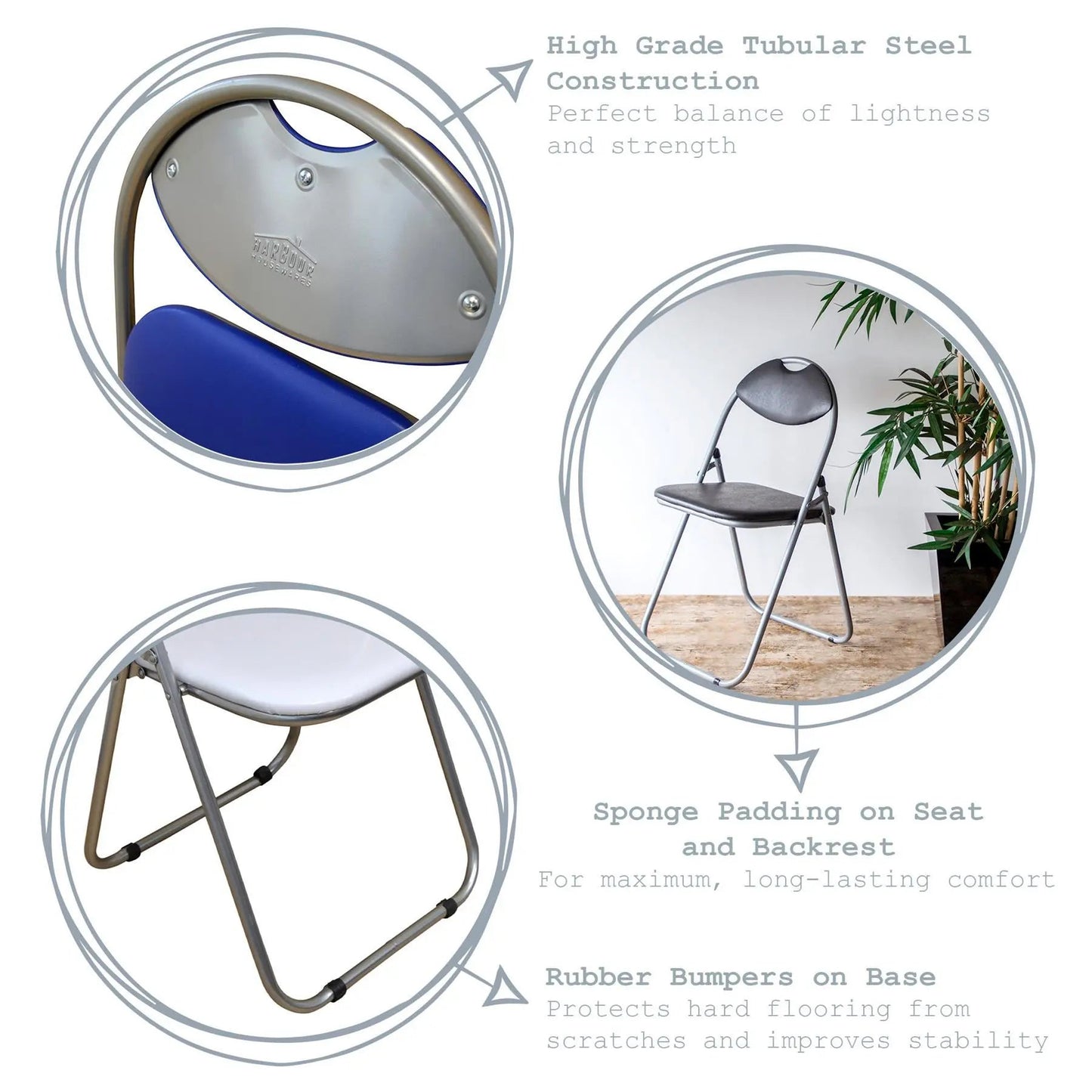 Red Curved Padded Folding Chair