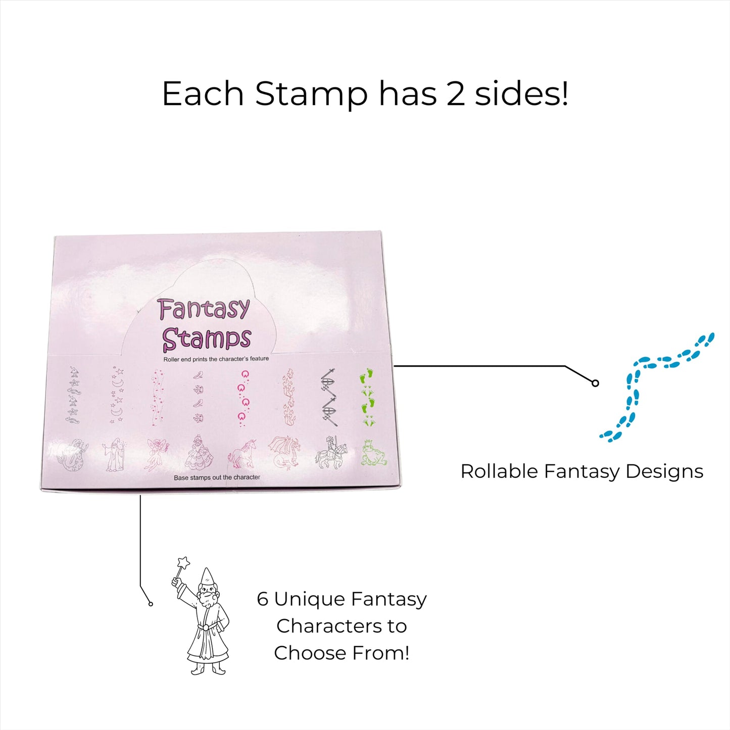 Double Sided Self Inking Fantasy Stamper with Roller (single)
