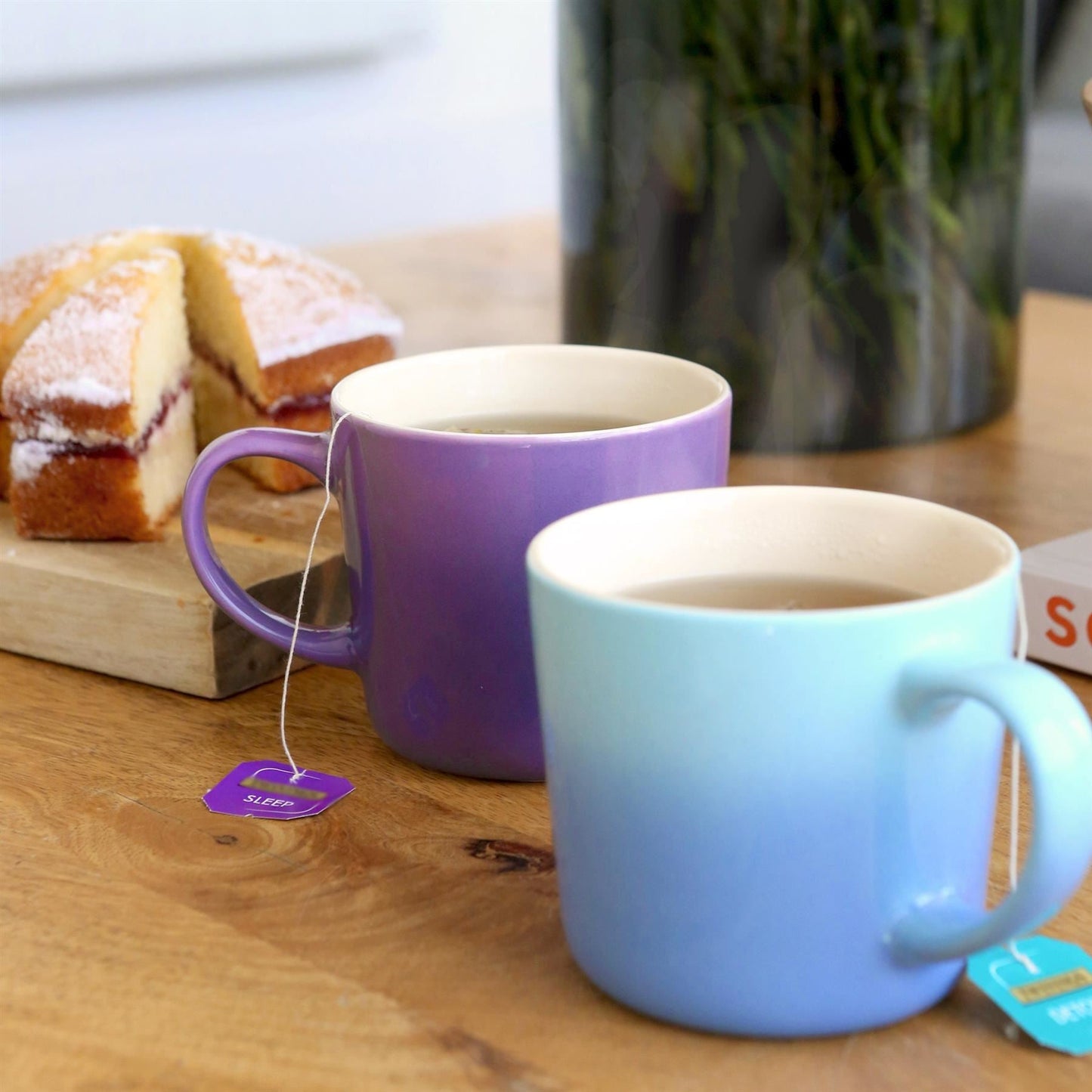 330ml Blue New Bone China Ombre Mugs - Pack of Six