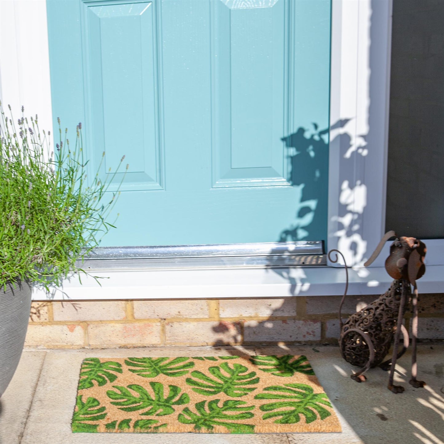 60cm x 40cm Green Banana Leaf Coir Door Mat