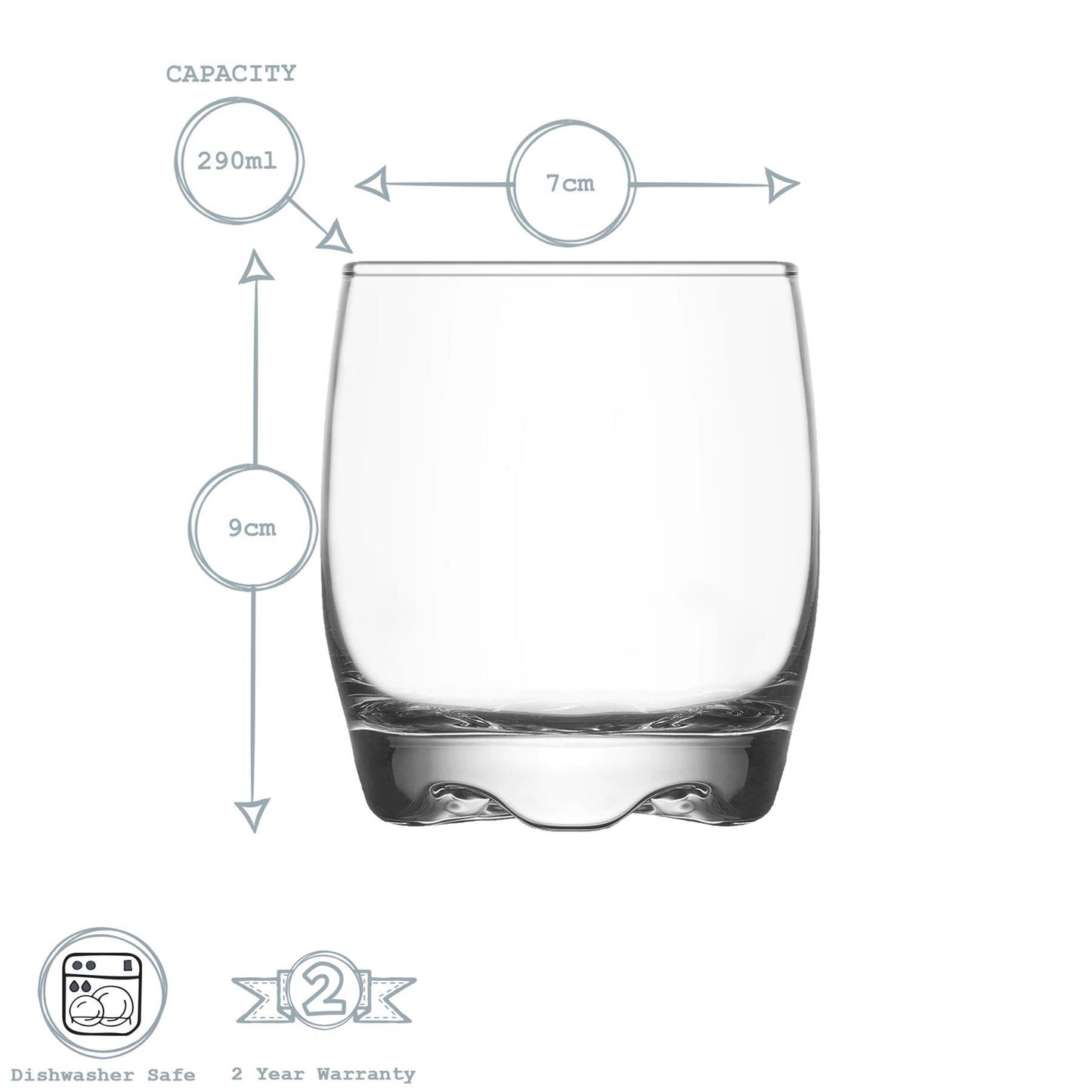 290ml Adora Premium Whisky Glasses - Pack of Six