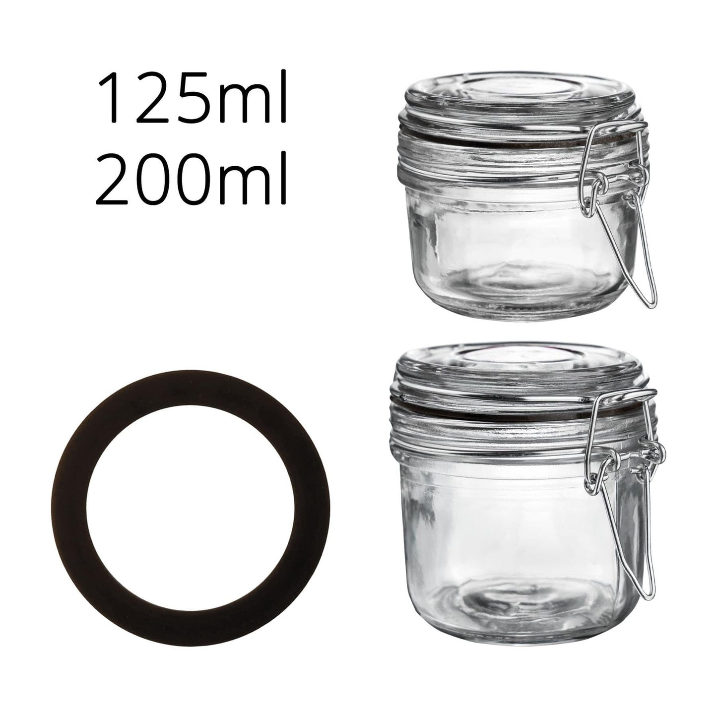 Medium Glass Storage Jar Seals - Pack of Six