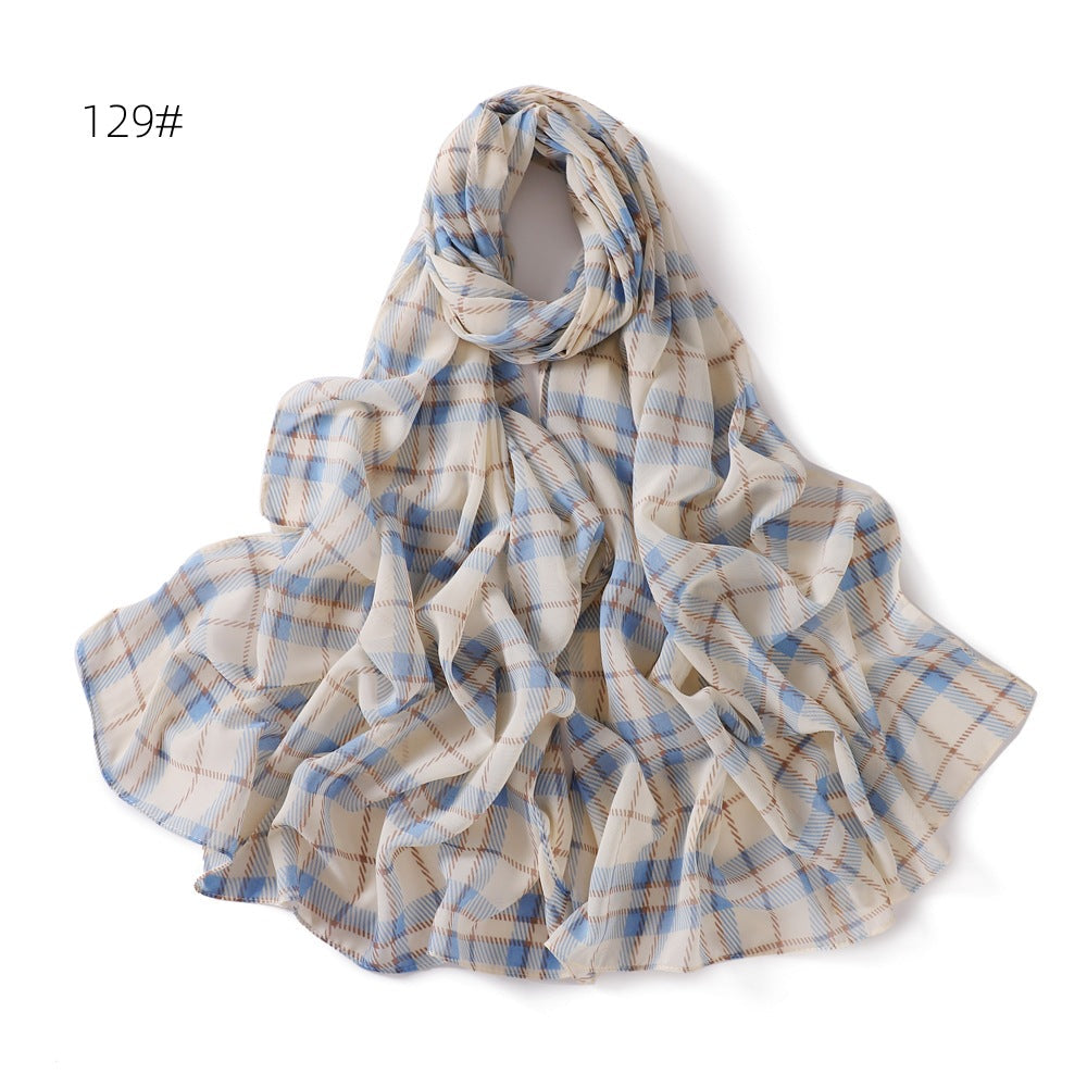 Versatile Chiffon Scarf - Lightweight Printed Shawl & Wrap