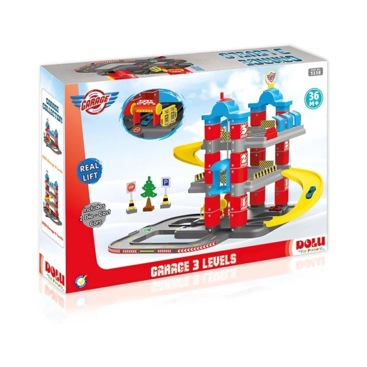 Dolu 3 Level Garage with Lift Playset