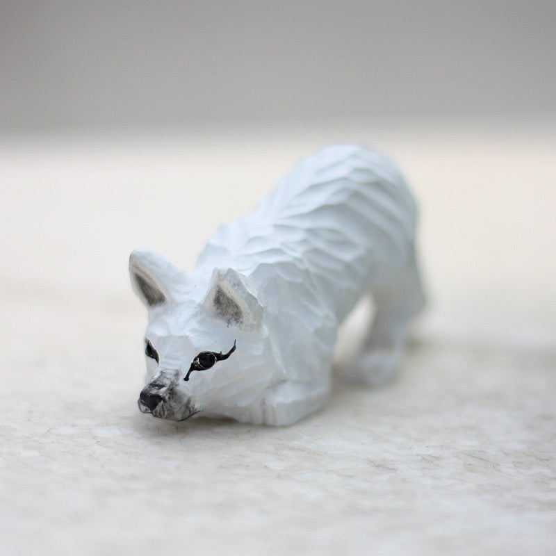 Handmade Wooden Cat Figurine - Artisan Carved Wood Cat Sculpture Home Decor Gift