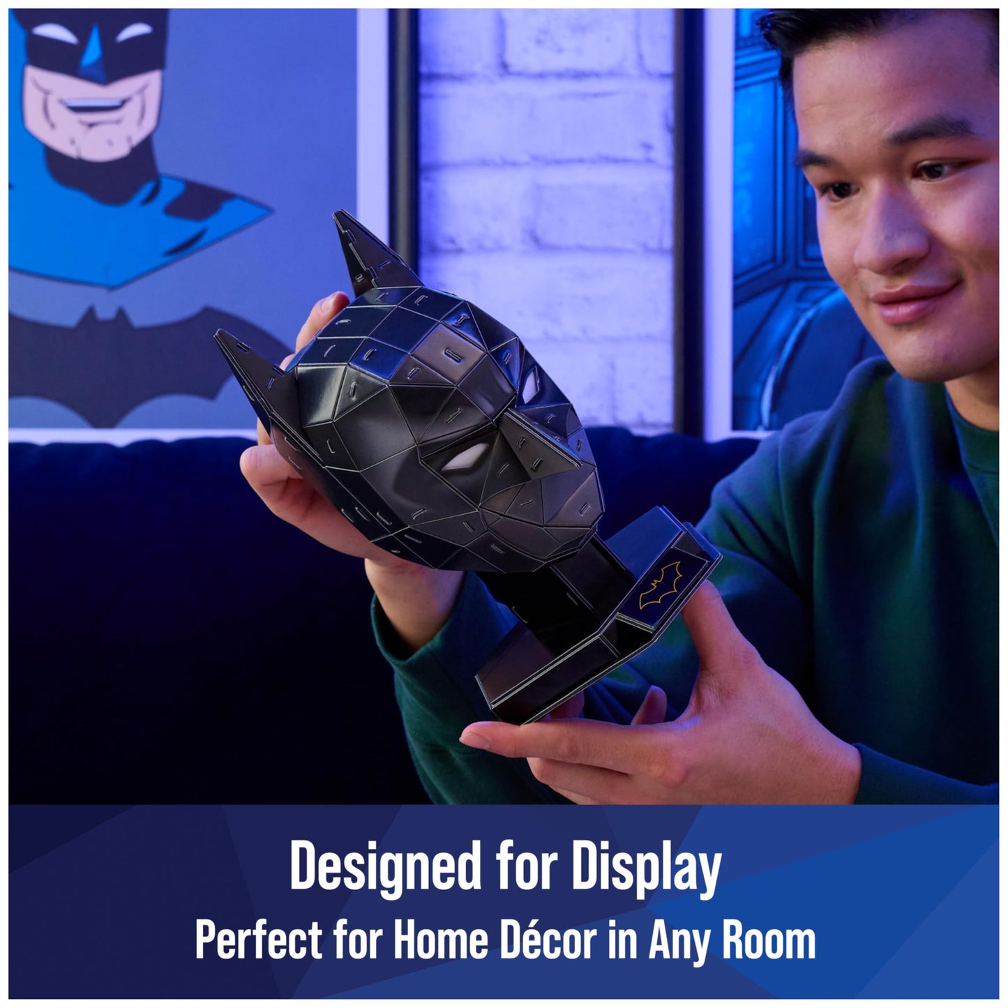 4D Build Batman Mask 3D Puzzle Kit with Stand – DC Collectibles & Desk Decor