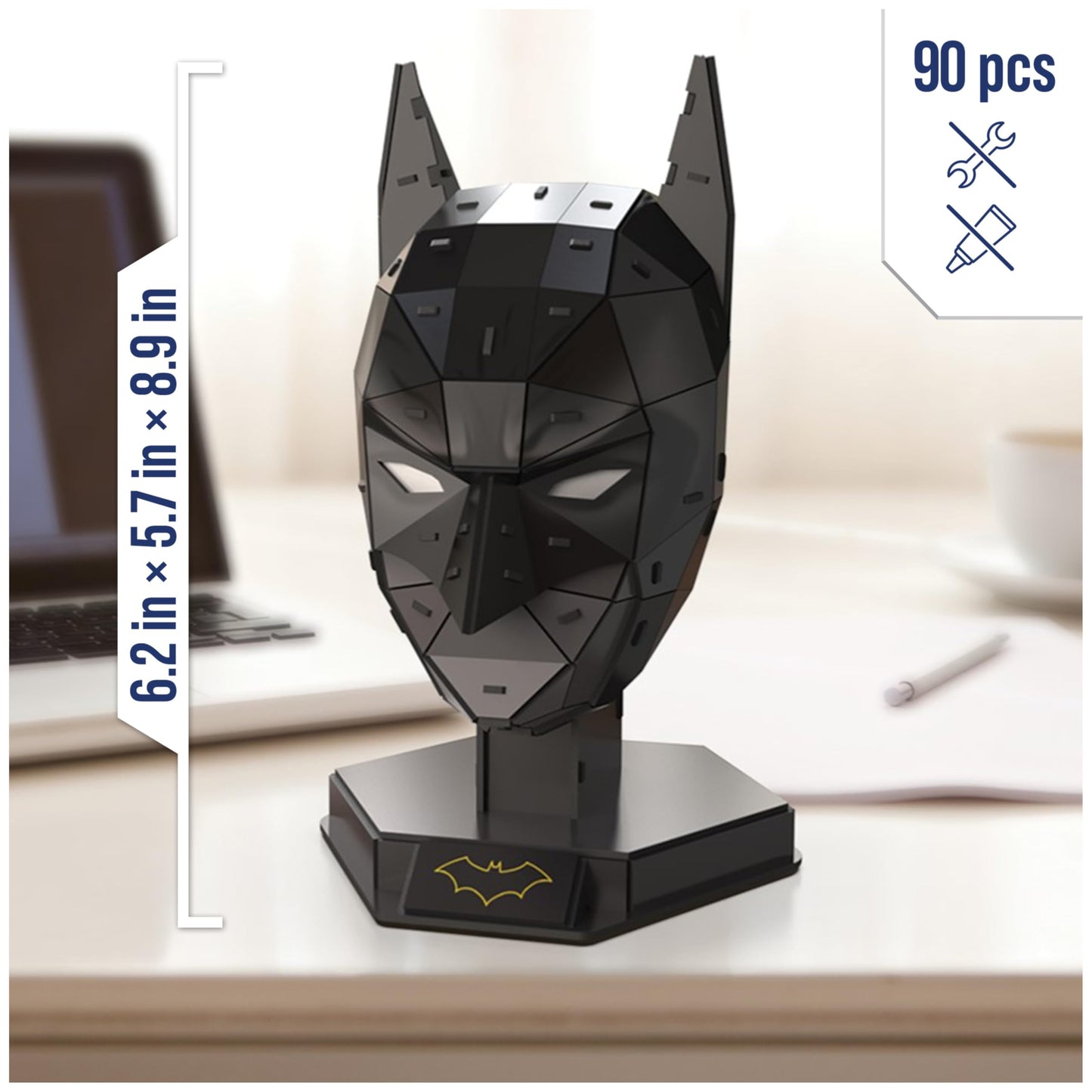 4D Build Batman Mask 3D Puzzle Kit with Stand – DC Collectibles & Desk Decor