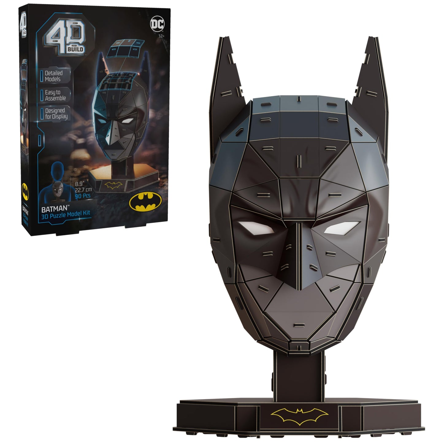 4D Build Batman Mask 3D Puzzle Kit with Stand – DC Collectibles & Desk Decor