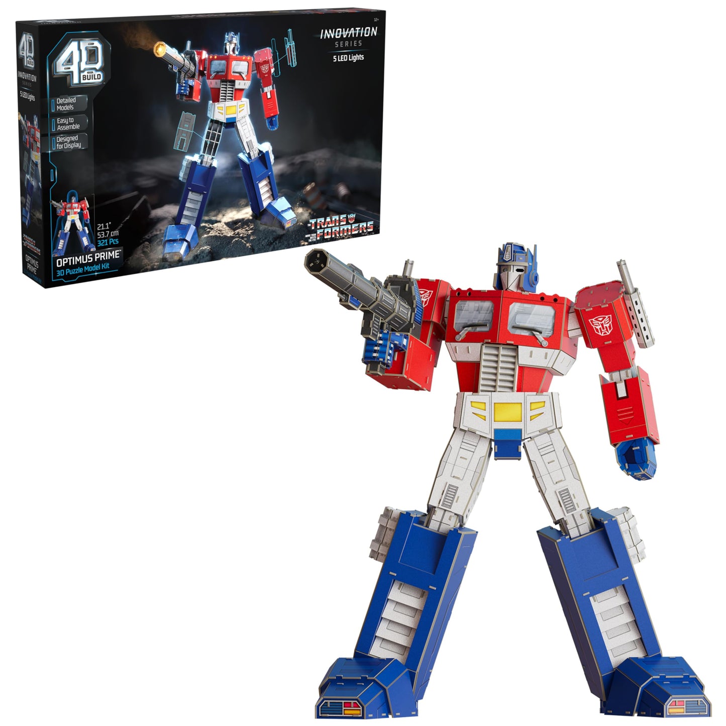 4D Build Optimus Prime LED 3D Model Kit — 321 Pieces