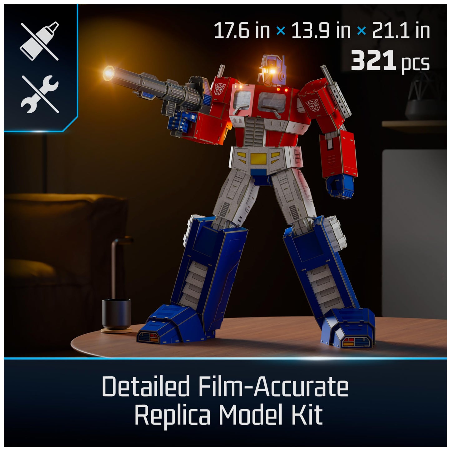 4D Build Optimus Prime LED 3D Model Kit — 321 Pieces