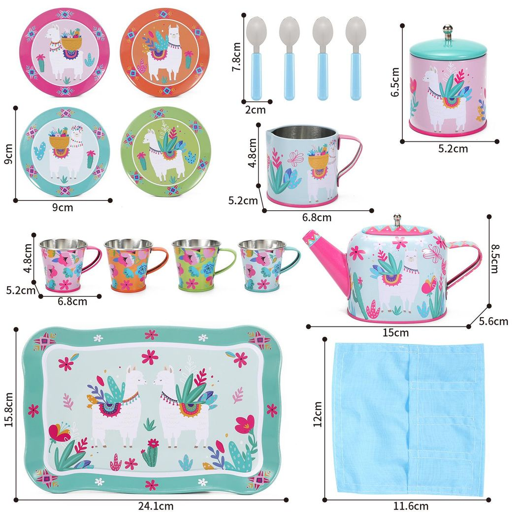 SOKA 18pc TIN TEA SET - LLAMA 0000352