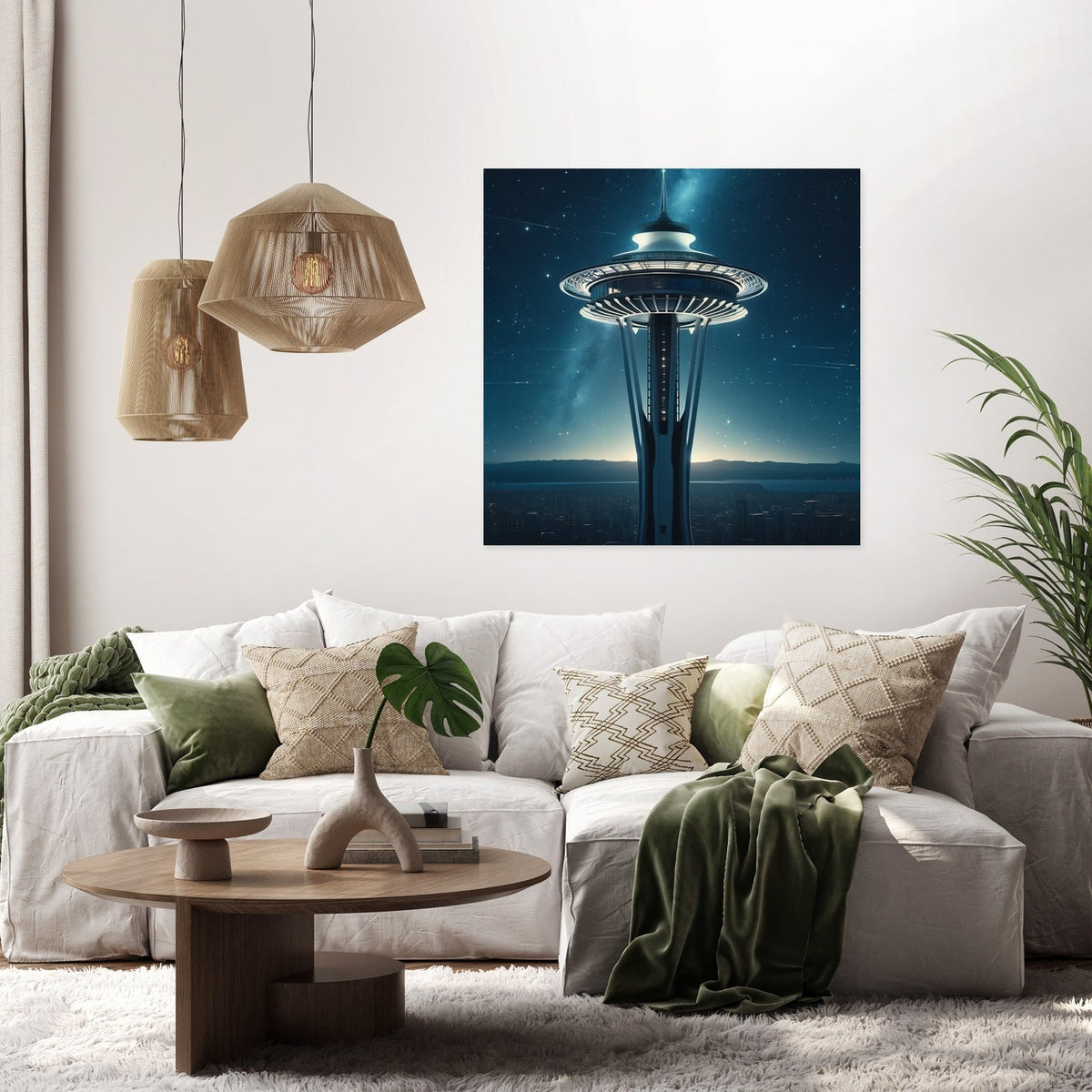 Space Needle Sky Canvas