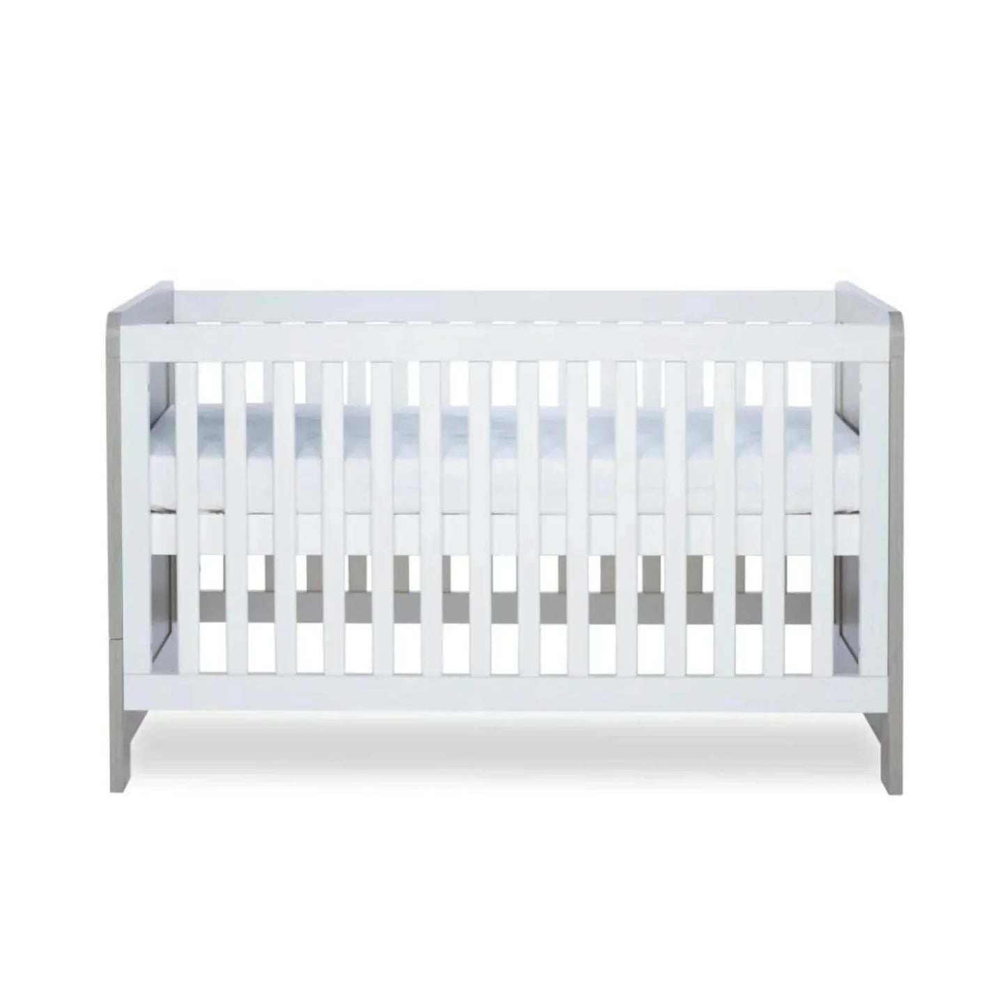 Ickle Bubba Pembrey Cot Bed Ash Grey - Fibre Mattress