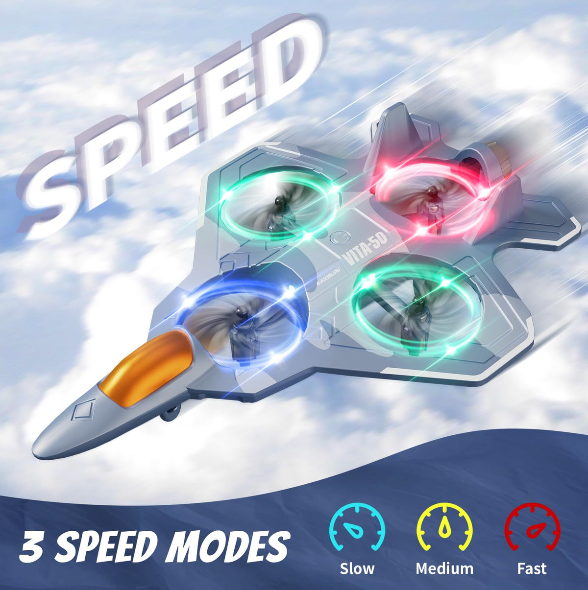 4DRC Foam RC Airplanes – Easy to Fly for Kids & Adults, 360° Flips, LED Night Flight