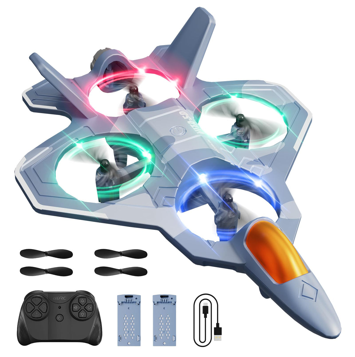 4DRC Foam RC Airplanes – Easy to Fly for Kids & Adults, 360° Flips, LED Night Flight