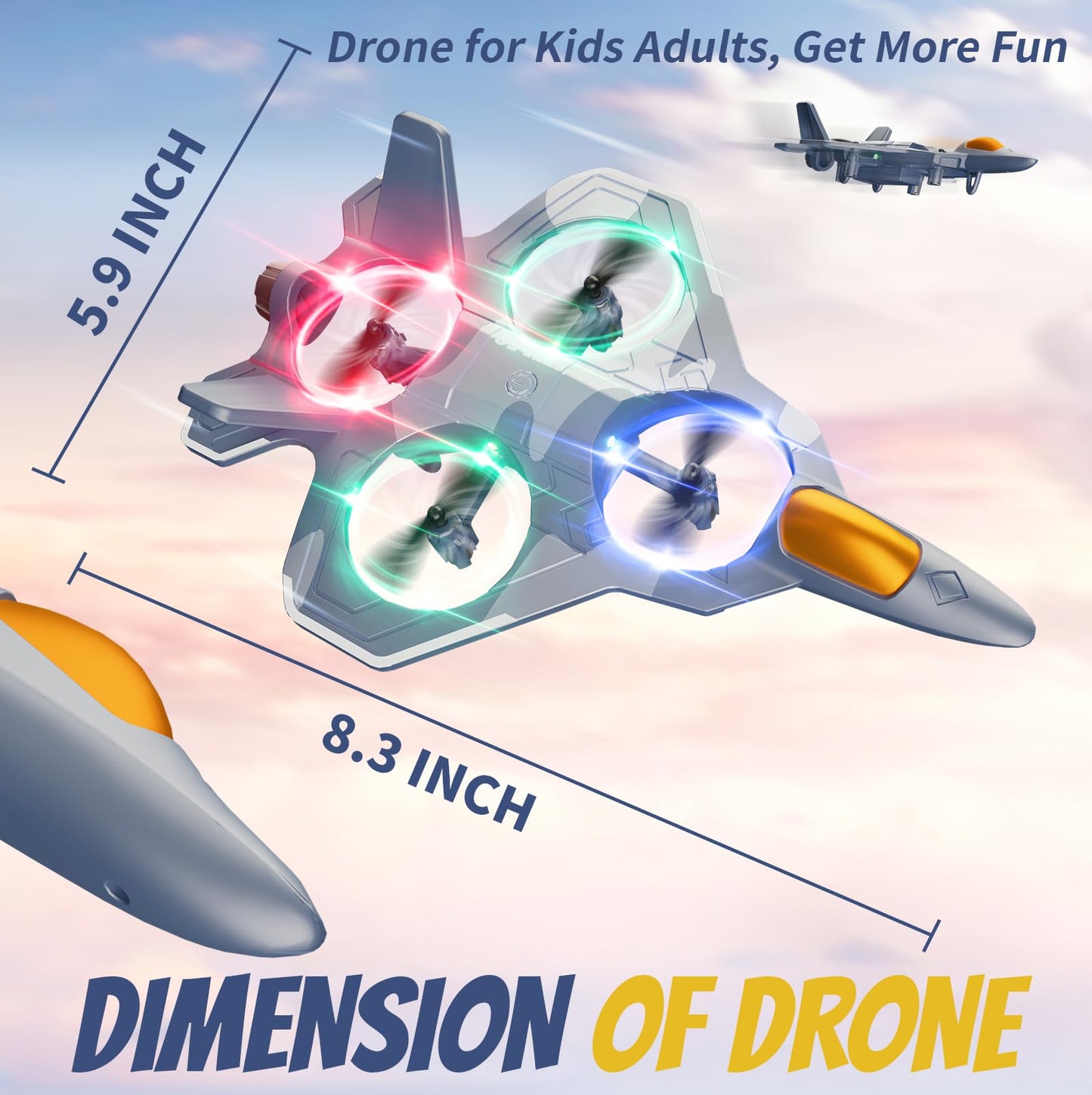 4DRC Foam RC Airplanes – Easy to Fly for Kids & Adults, 360° Flips, LED Night Flight