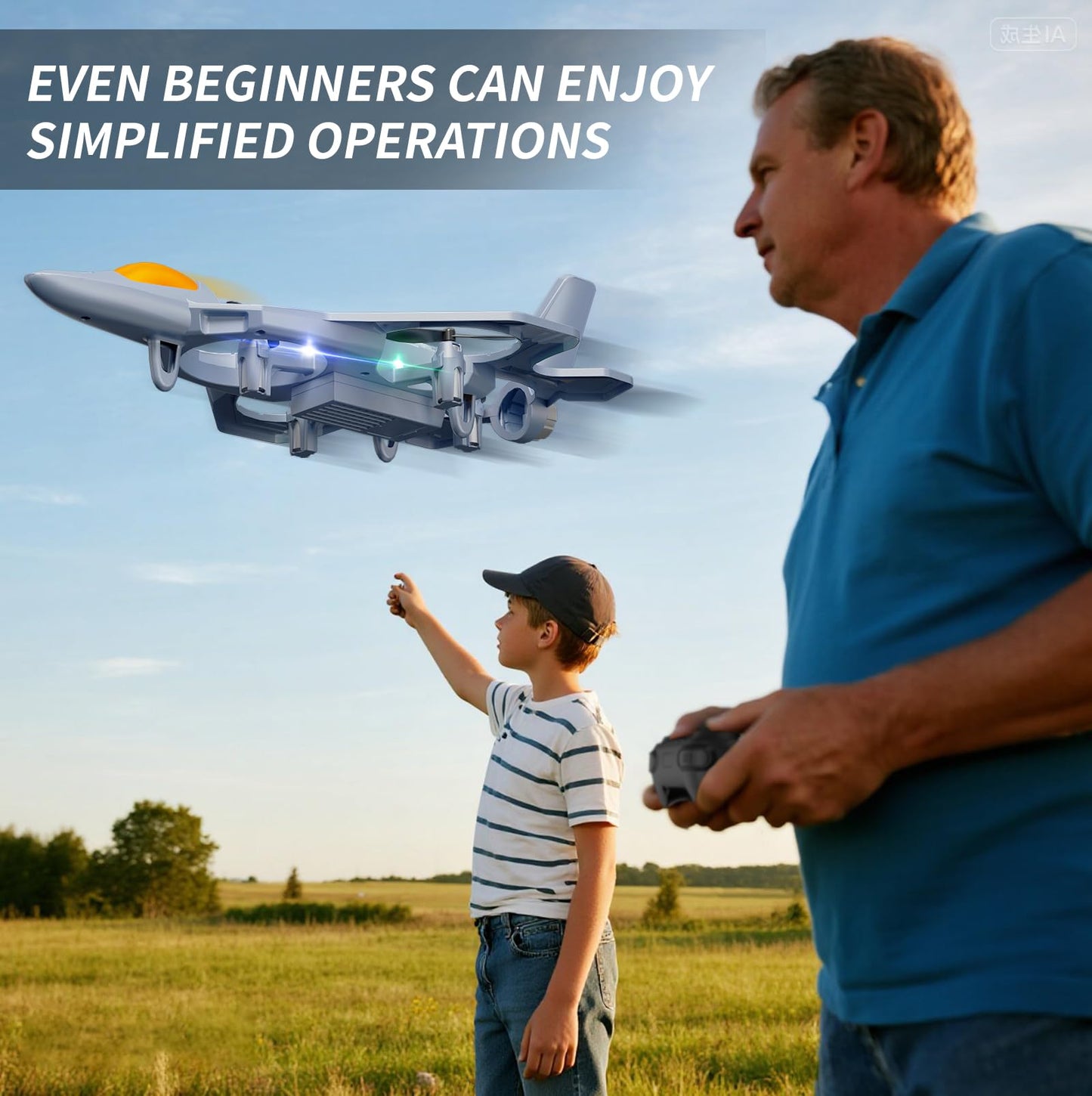 4DRC Foam RC Airplanes – Easy to Fly for Kids & Adults, 360° Flips, LED Night Flight
