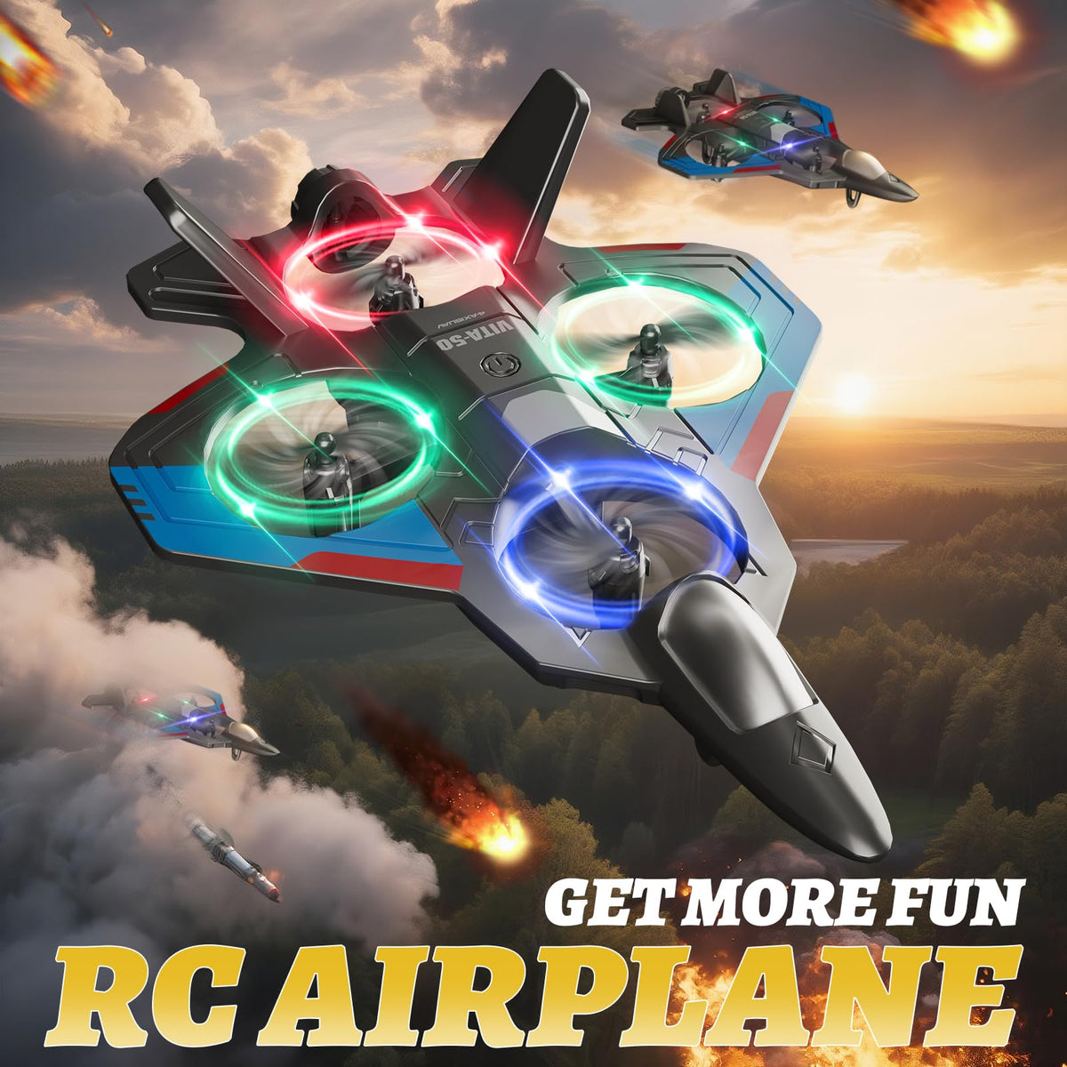 4DRC RC Planes – Easy-to-Fly Foam RC Airplanes for Kids & Adults, 360° Flip