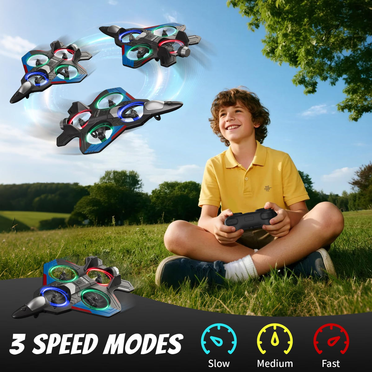 4DRC RC Planes – Easy-to-Fly Foam RC Airplanes for Kids & Adults, 360° Flip