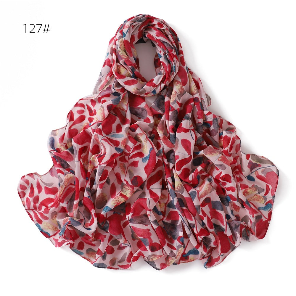 Versatile Chiffon Scarf - Lightweight Printed Shawl & Wrap