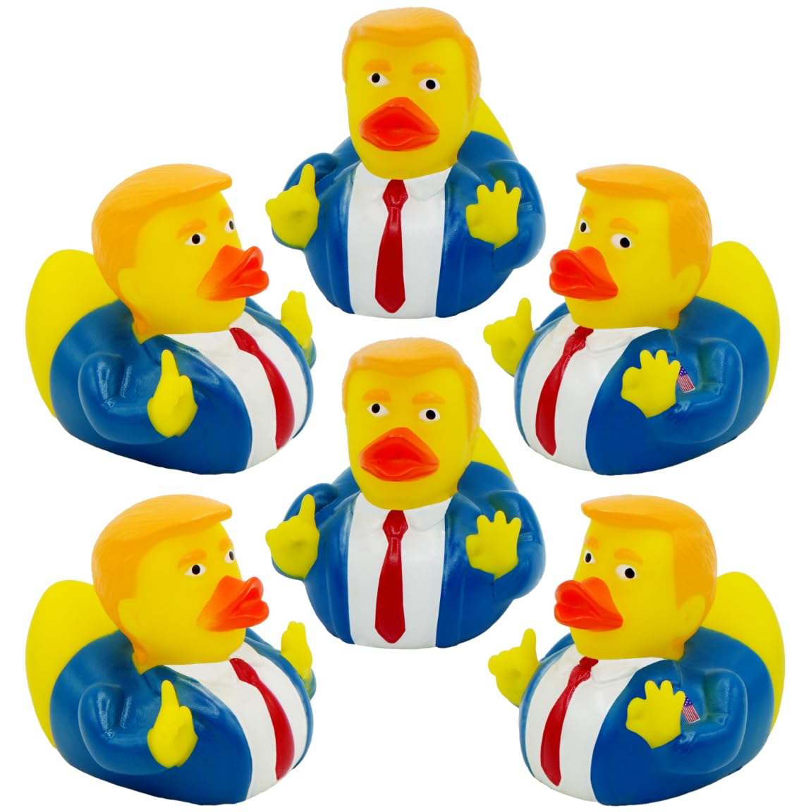 4E's Novelty 6 President Rubber Ducks Bulk – 2.3-Inch Gag Gifts for Adults
