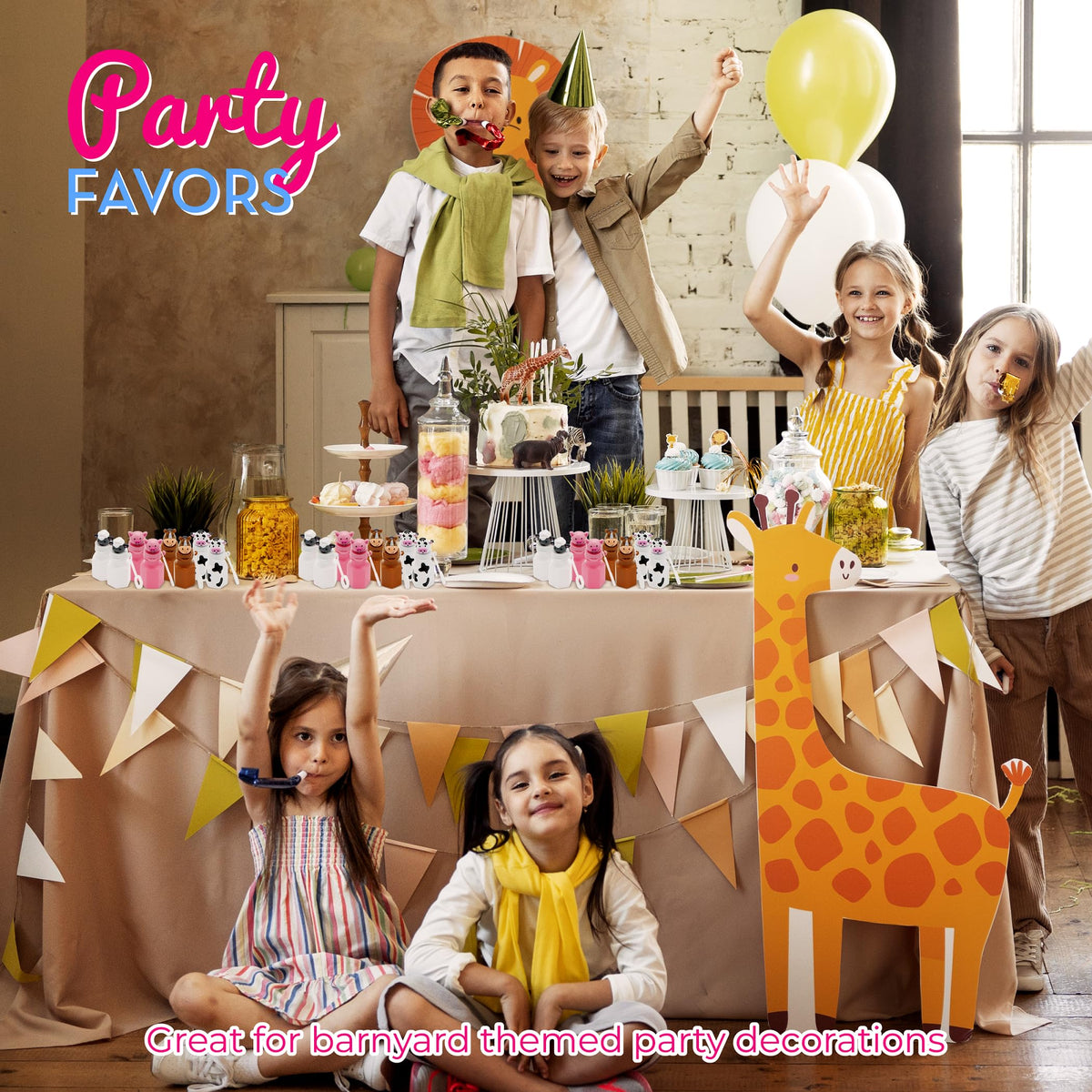 4E's Novelty Barnyard Farm Animal Bubbles – 12 Pack Party Favors (Horse, Sheep, Pig, Cow)
