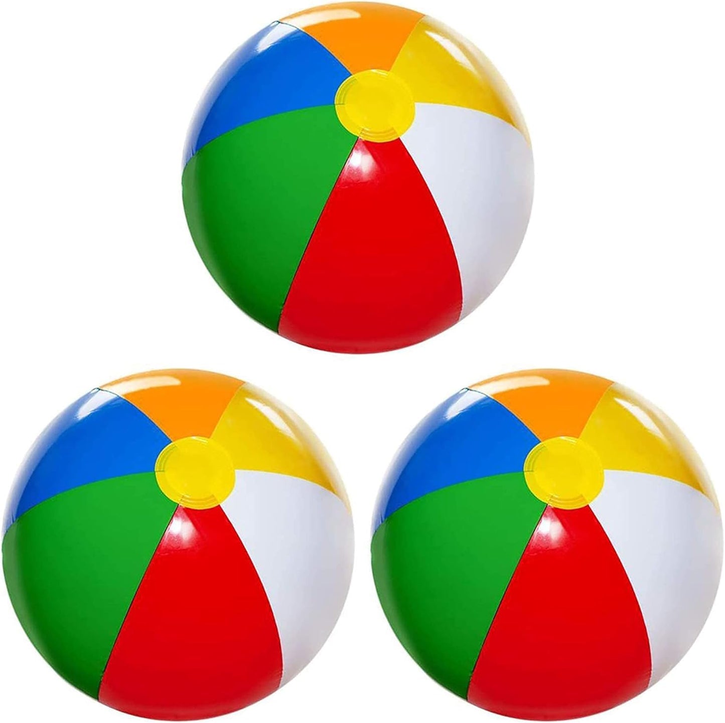 4E's Novelty Beach Balls 3-Pack 20-Inch Rainbow Pool Toys for Kids