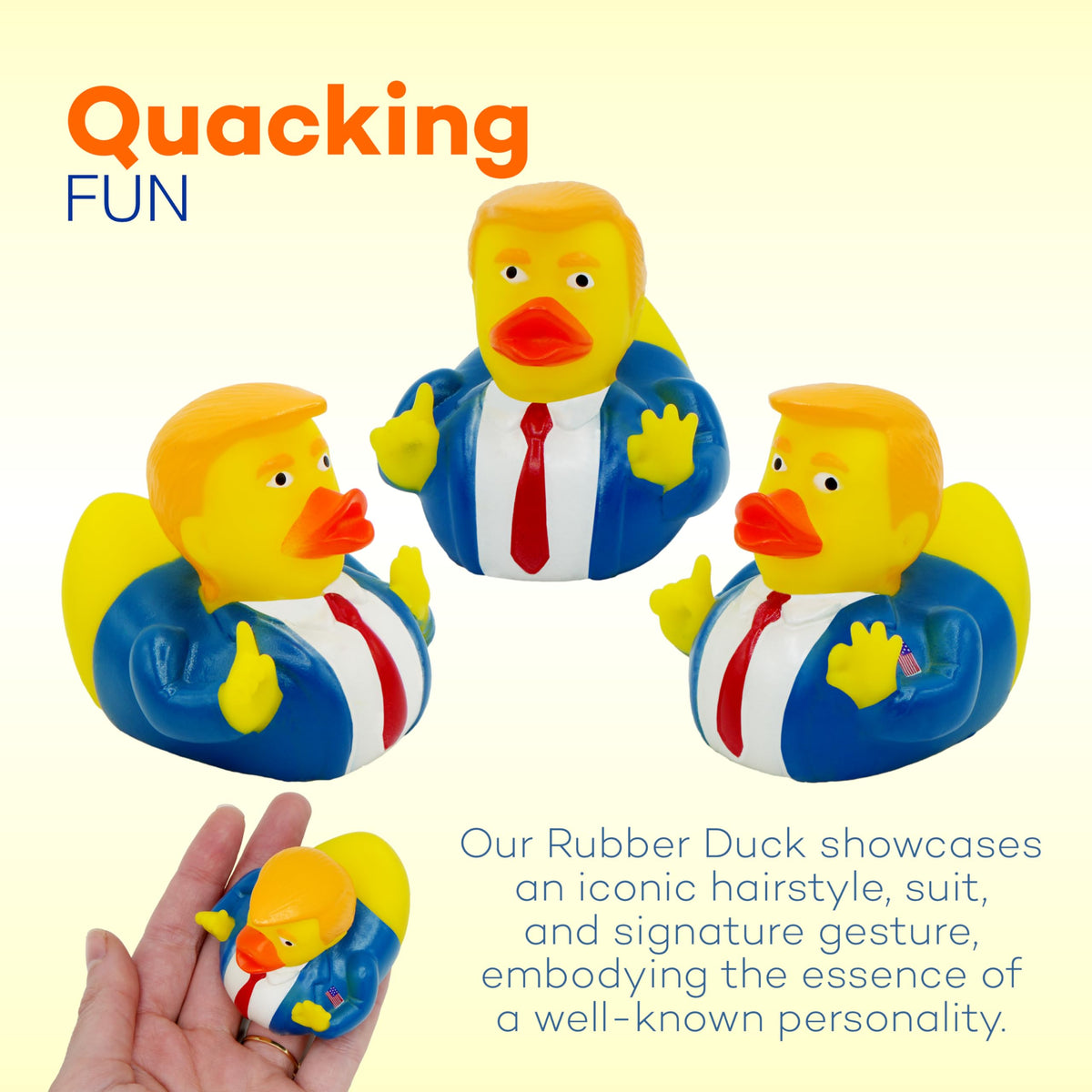 4E's Novelty 6 President Rubber Ducks Bulk – 2.3-Inch Gag Gifts for Adults
