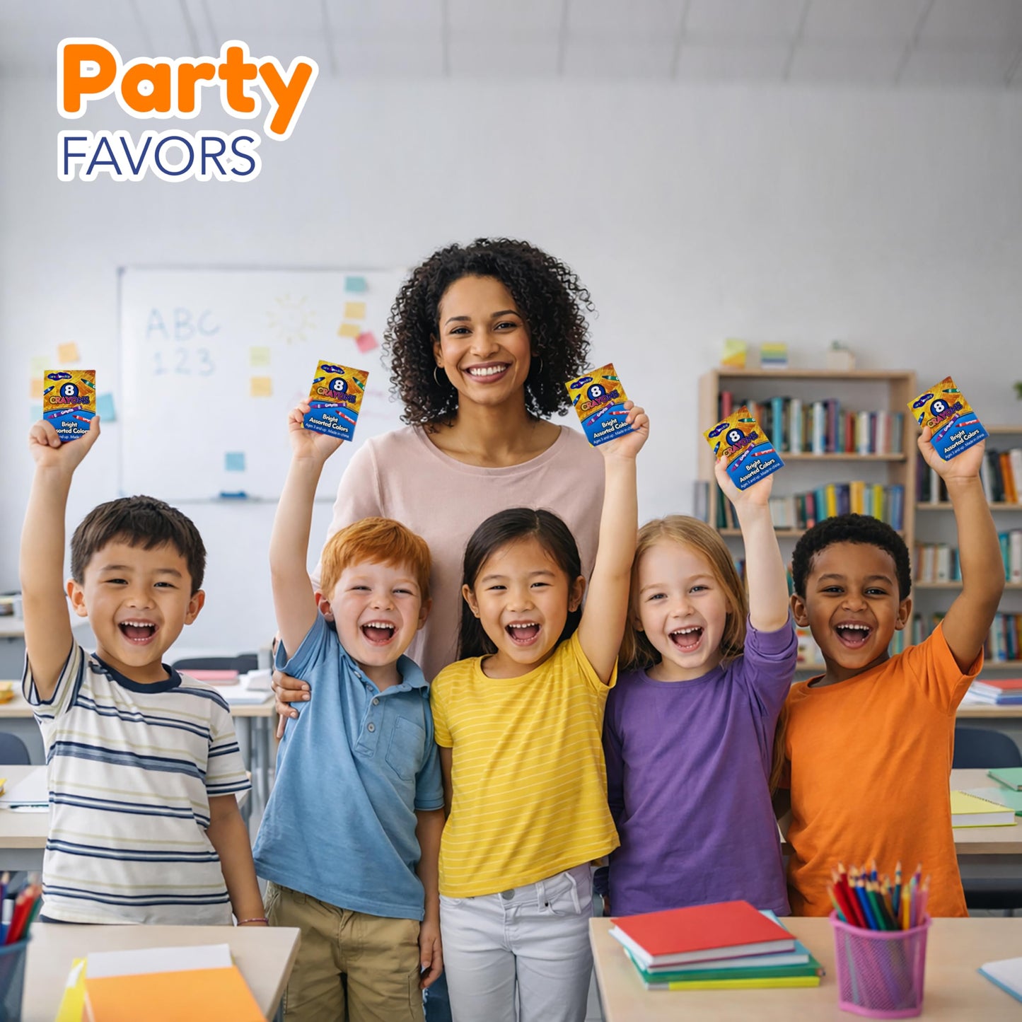 4E's Novelty 48 Boxes of 8-Packs Crayons Bulk – Classroom & Party Supplies, Non-Toxic