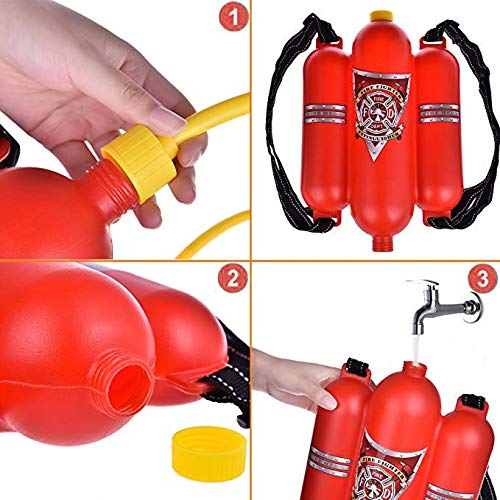 4E's Novelty Firefighter Backpack Water Blaster for Kids – 1.3L Tank, Battery-Free