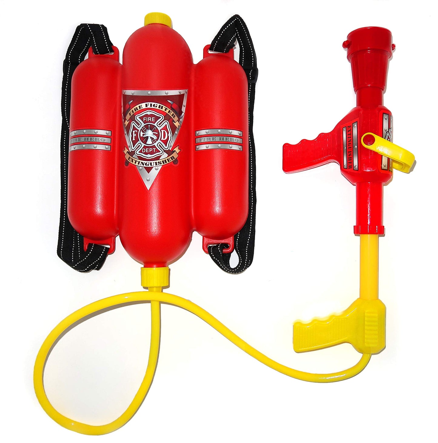 4E's Novelty Firefighter Backpack Water Blaster for Kids – 1.3L Tank, Battery-Free