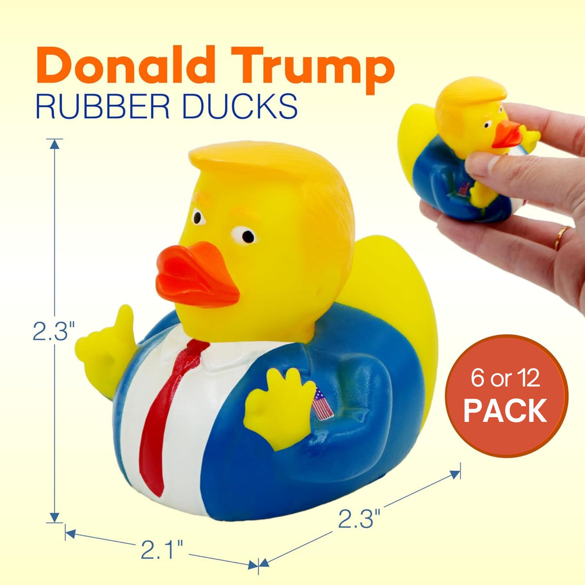 4E's Novelty 6 President Rubber Ducks Bulk – 2.3-Inch Gag Gifts for Adults