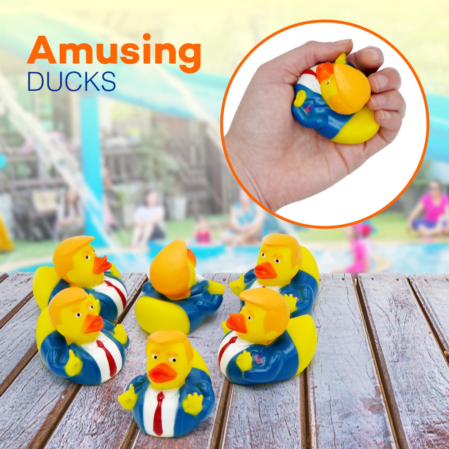 4E's Novelty 6 President Rubber Ducks Bulk – 2.3-Inch Gag Gifts for Adults