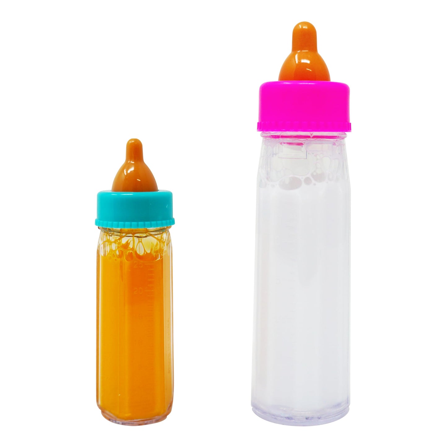 4E's Novelty 2 Pack Baby Doll Bottles – Magic Disappearing Milk & Juice Accessories