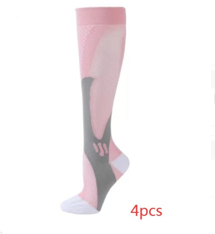 Compression Long Tube Sports Socks | Anti-Fatigue Elastic Athletic Socks for Running, Cycling & Gym | Men & Women | S–7XL