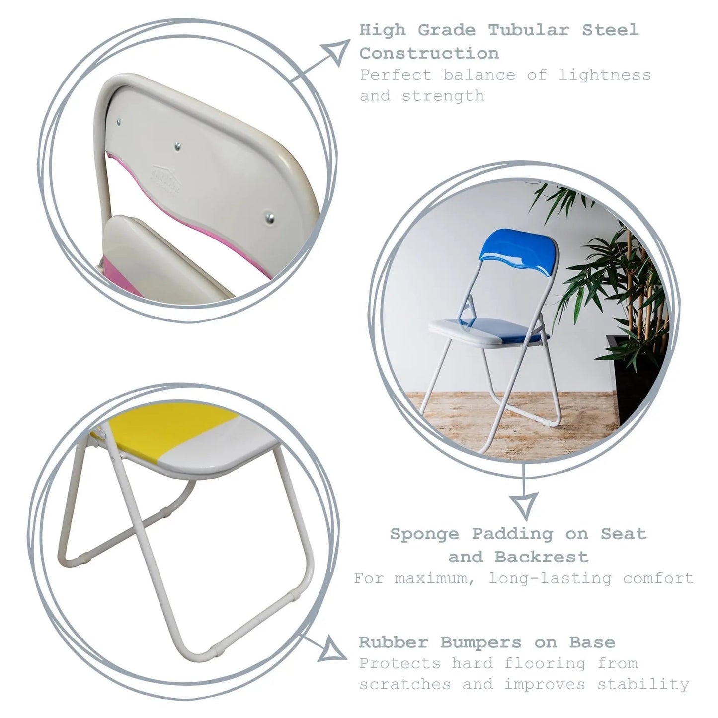 Green Wave Padded Folding Chair