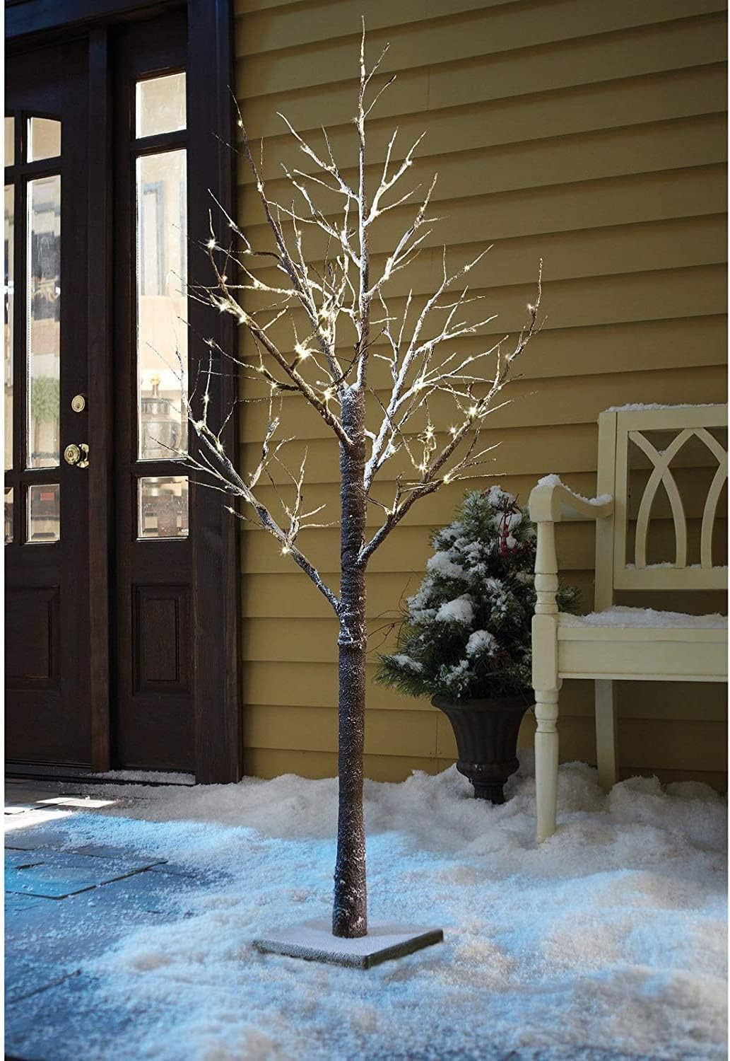 4ft Christmas Twig Tree with Warm White LED Lights 120cm