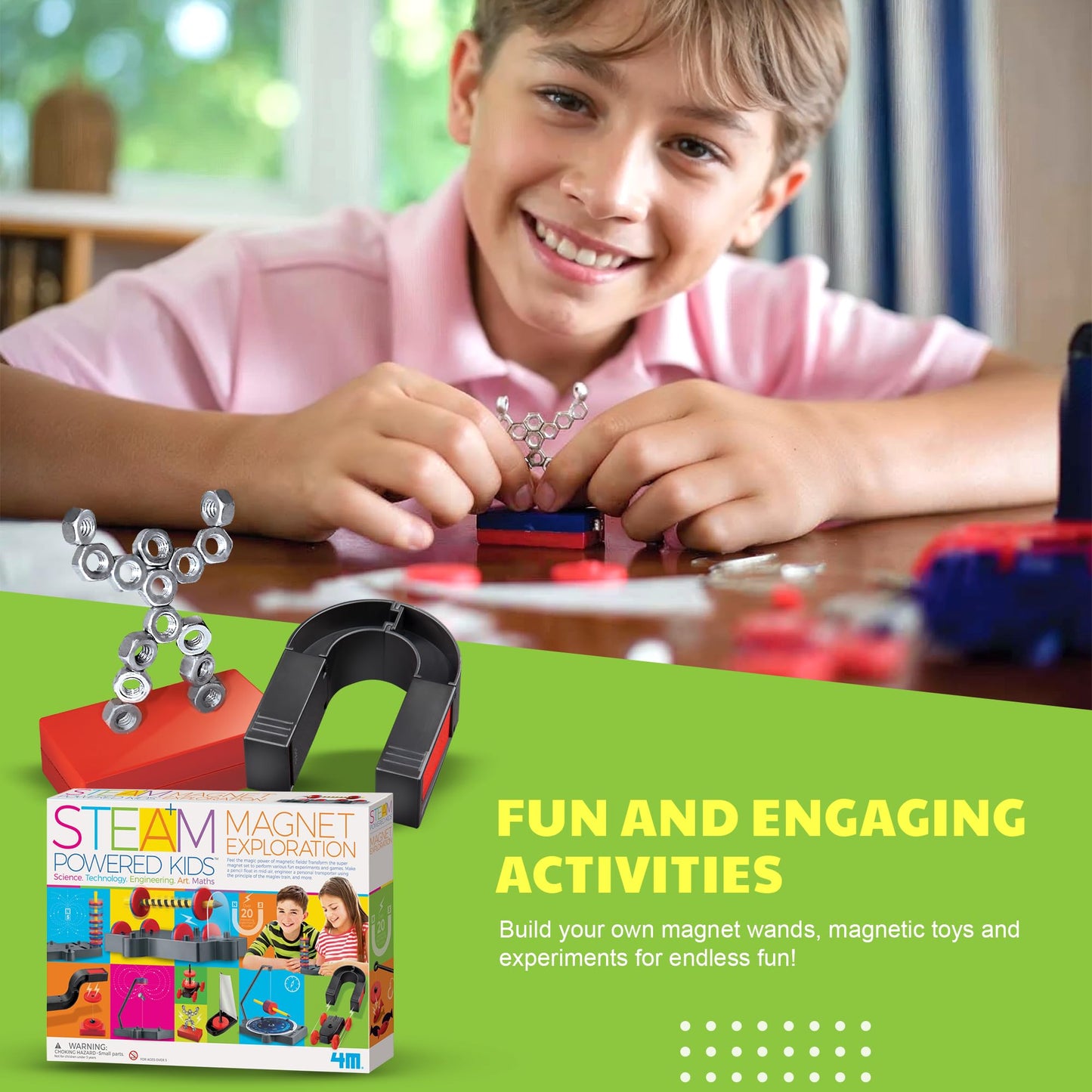 4M STEAM Magnet Exploration Kit – Magnetic Toys & Hands-On STEM Learning for Kids 5+