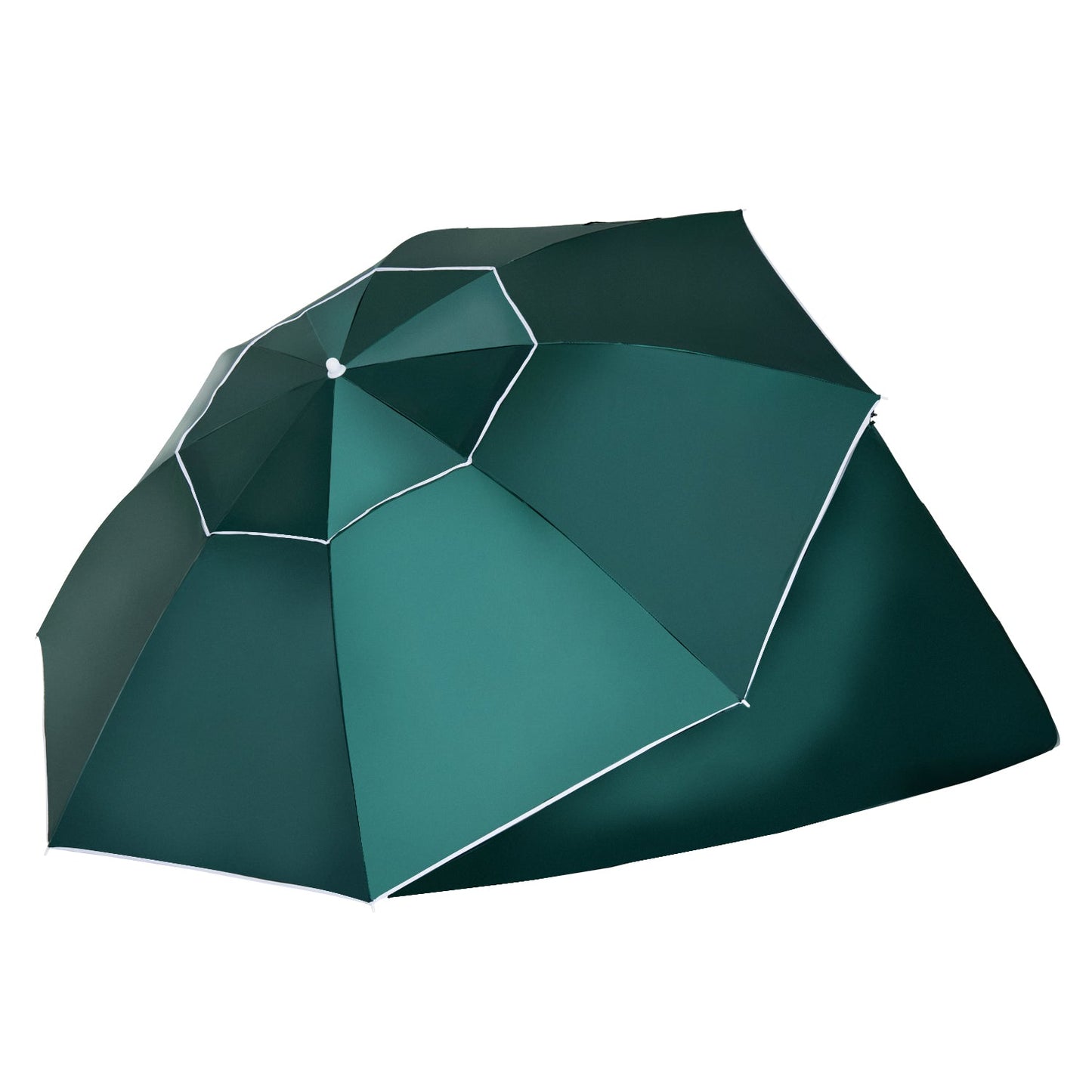 Outsunny 2m UV Protection Fishing Beach Umbrella Brolly Shelter w/Side Panel Tent Green
