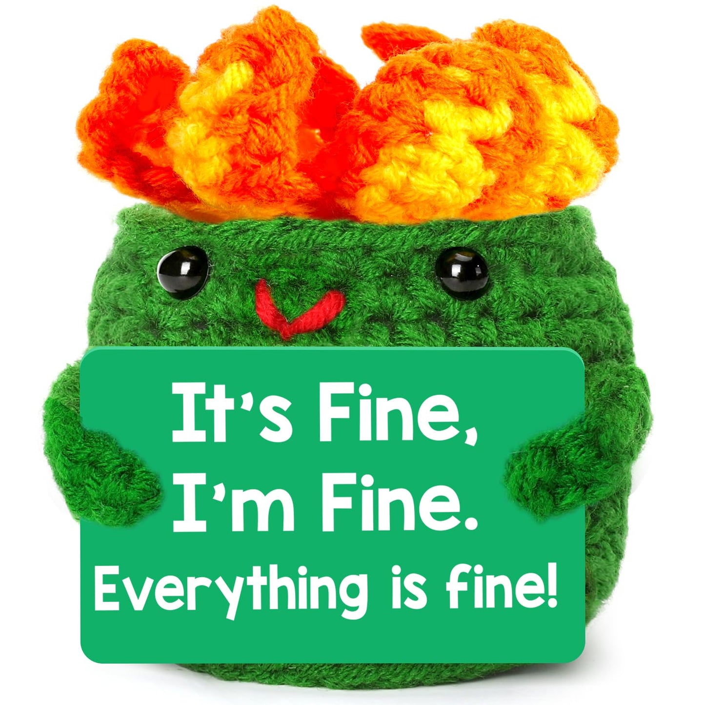 4THFARMES Mini Funny Dumpster Crochet — Positive Desk Decor & Gag Gift