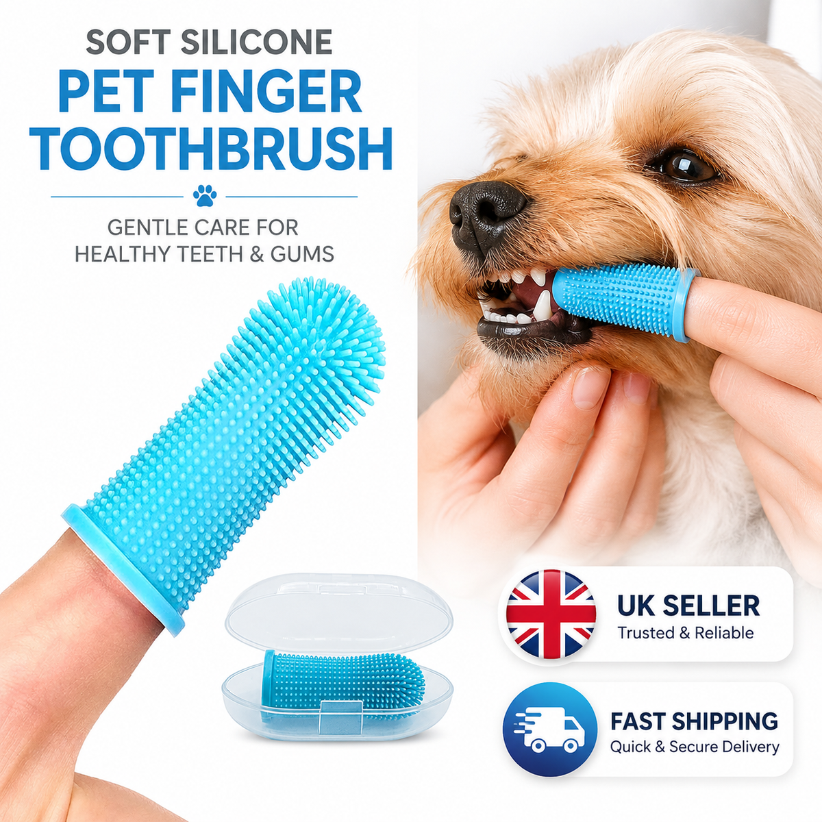 Silicone Pet Finger Toothbrushes | Soft Dog & Cat Dental Care Brush Set
